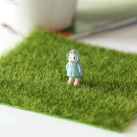 MERRYHAPY Artificial Grass Turf Mat for Model Making, Miniature Landscaping, Craft Decor, 3 Pieces Green Fake Grass Sheets