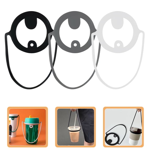 MERRYHAPY Silicone Cup Carrier Holder Set of 3, Assorted Colors, Outdoor Drink Holder for Travel and Picnic