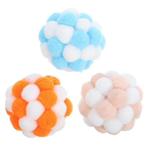 MERRYHAPPY Cat Toy Plush 3 Pieces 1.6 Inch Indoor Kitten Play Toys Soft and Safe Pet Accessories