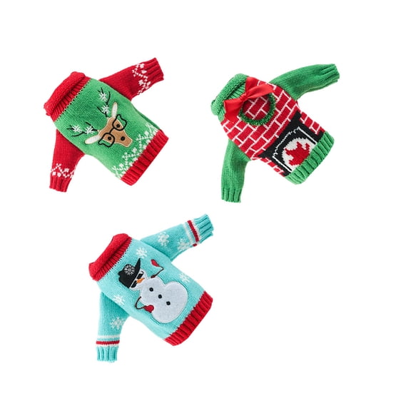 MERRYHAPY 3-Pack Woven Wine Bottle Bags in Assorted Colors for Christmas Holiday Party Bottle Covers