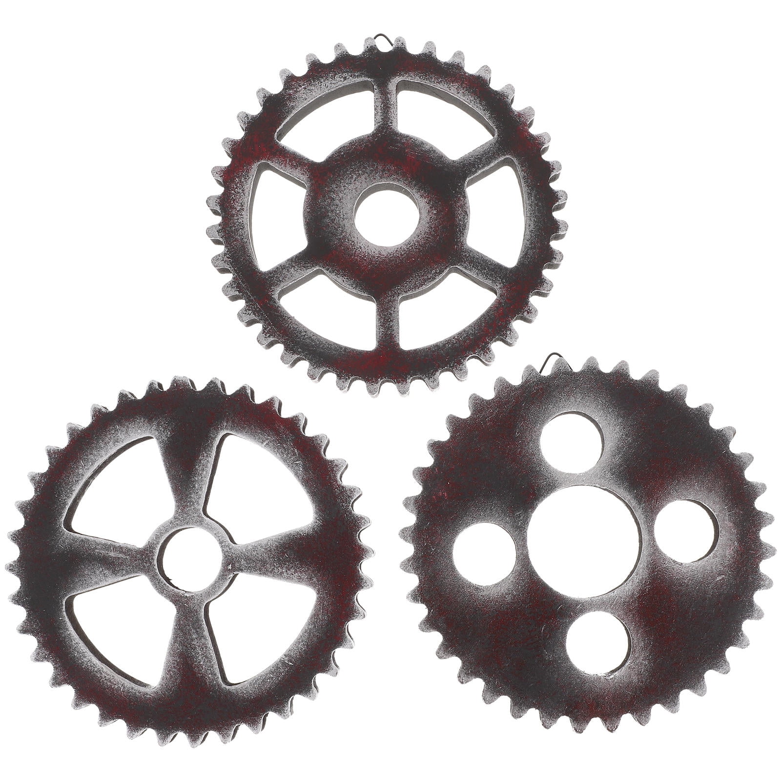 MERRYHAPY Industrial Gear Wheel Wall Accent 3Pcs Handicraft Embellishment for Home