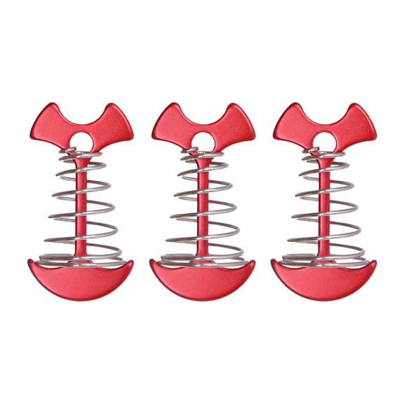 MERRYHAPY 3Pcs Red Fish Bone Tent Pegs Stakes for Outdoor Camping and Adventure
