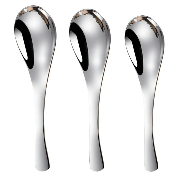MERRYHAPY Set of 3 Stainless Steel Spoons with Plated Finish for Kitchen and Home Tableware Use