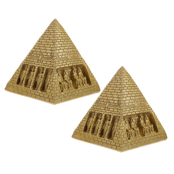 MERRYHAPY 3-Piece Ancient Egypt Pyramid Resin Statues Set for Home Decor, Unique Desktop Ornaments with Versatile Design