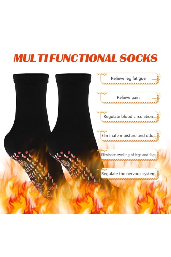 Heated Socks 4 Pairs Thermal Warm Winter Socks for Men and Women, Thick Cold Weather Slipper Socks with for Health