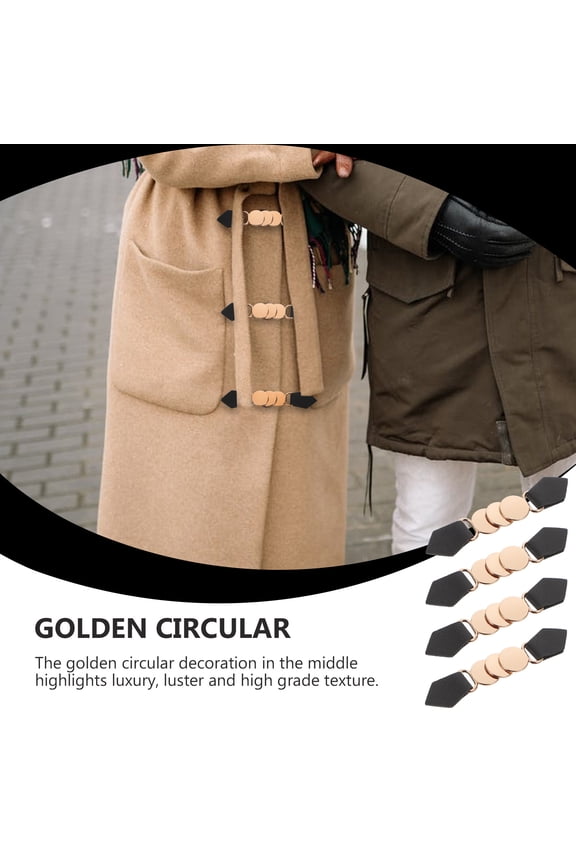 4-Pack Black Metal Toggle Buckles for Coats and Bags, Closure Clasps for Stylish Accessories