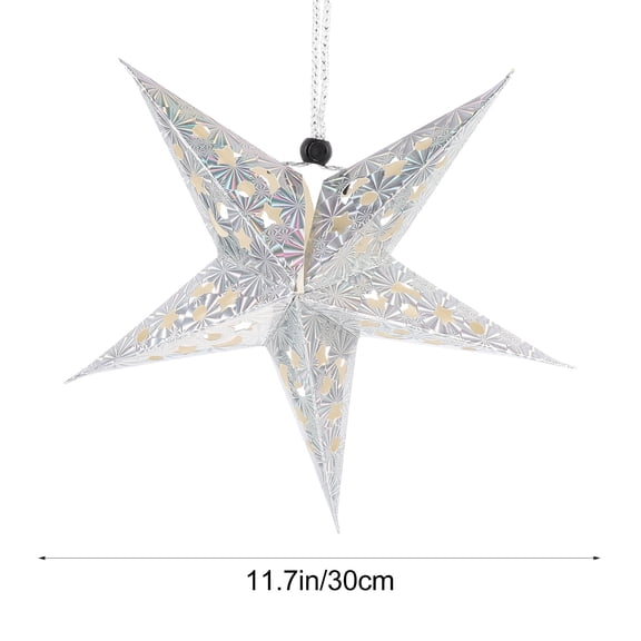 MERRYHAPY 4Pcs Ceiling Lampshades Silver Paper Star Light Diffusion for Christmas Events