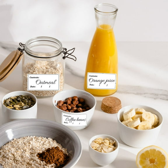 MERRYHAPY 400Pcs White Self-Adhesive Food Labels for Fridge, Easy Application, Food Date Tracking and Organization