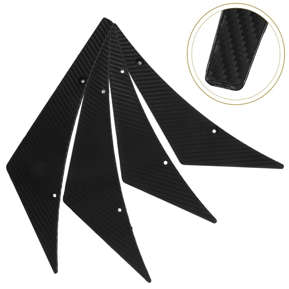 MERRYHAPY Impact Resistance Car Spoiler Canards ABS Black 4Pcs For High-speed Driving