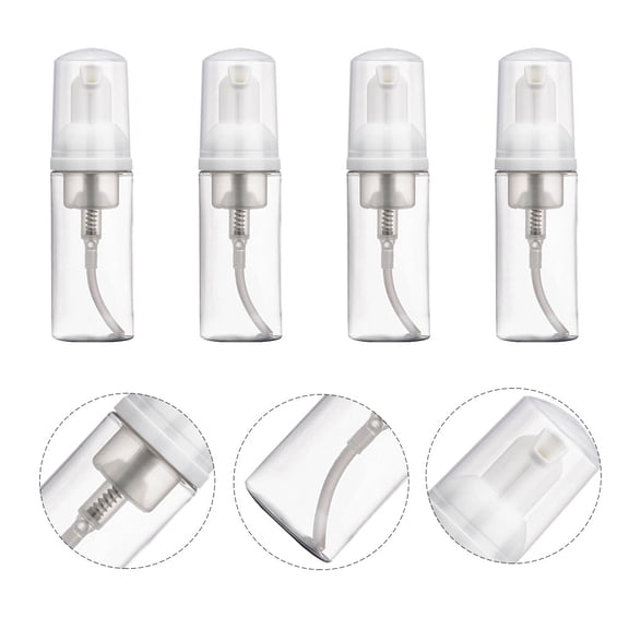 MERRYHAPY 4-Pack Refillable Bath Foam Bottles White ABS Plastic Simple Design for Home Bathroom Decor