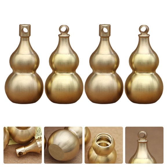 MERRYHAPY 4Pcs Brass Keychain Pendant for Key Accessories in Yellow with Small present Design