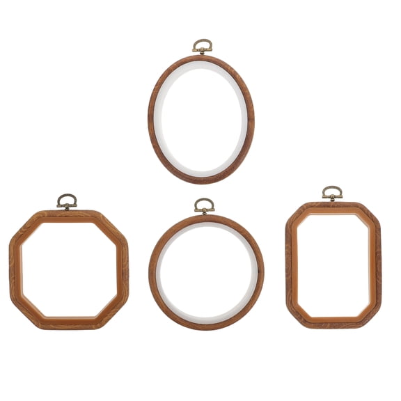 MERRYHAPY 4Pcs Decorative Embroidery Hoop Plastic Non-slip Texture for DIY Projects and Wall Decoration