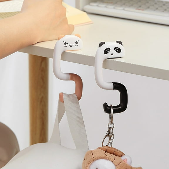 MERRYHAPY Back to School Handbag Hanger Panda Hook Key Chain Assorted Color 4Pcs