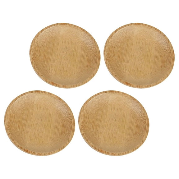 MERRYHAPY Bamboo Dessert Dishes Khaki Japanese Style for Home Use 4Pcs