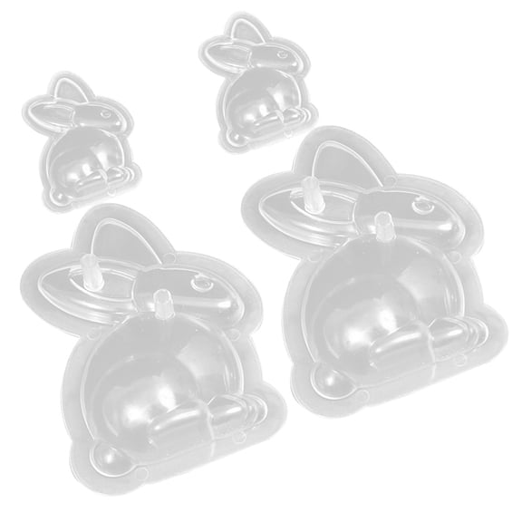MERRYHAPY Easter Bunny Chocolate Molds Transparent Plastic Flexible Softness for Baking 4Pcs