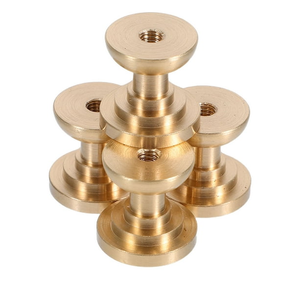 MERRYHAPY 4Pcs Golden Brass Crystal Dresser Knobs with Precision Hardware Base
