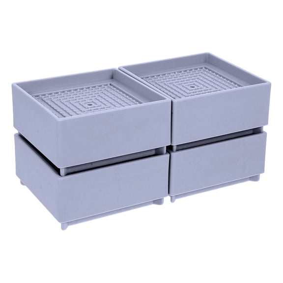 MERRYHAPY Stackable Bed Risers Stable Support Plastic Grey for Appliances 4Pcs