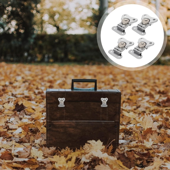 MERRYHAPY Small Silver Iron Draw Latches, Spring Loaded for Box, Sturdy and Easy to Operate, 4Pcs