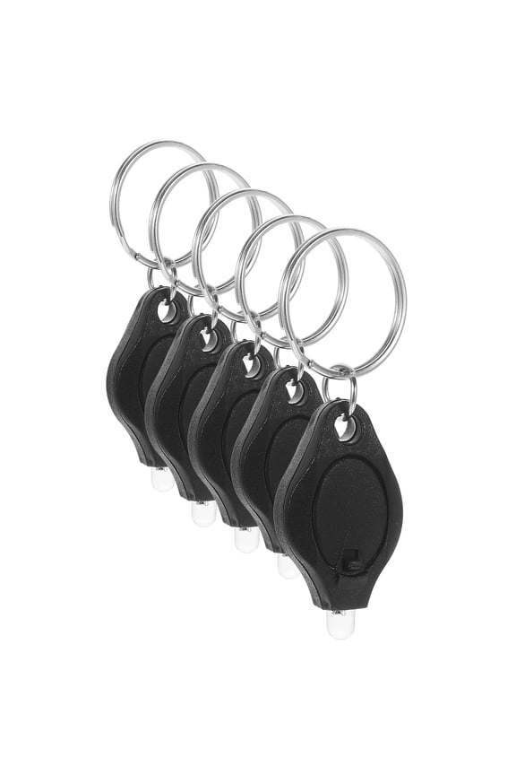 5-Pack Black LED Keychain Flashlights, Compact and Portable Mini for Outdoor, Work, and Everyday Use