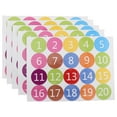 thumbnail image 1 of MERRYHAPY 5 Sheets Watercolor Numbers Decal Assorted Color Round for Home Use and DIY Projects, 1 of 8