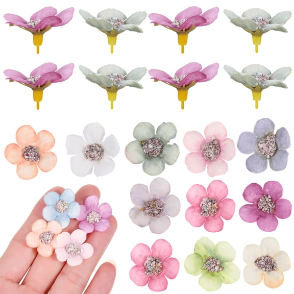 MERRYHAPY 50 Pcs Mini Artificial Flowers in Assorted Colors for Craft Projects, Vase Decor, Home, Wedding & Floral Arrangements