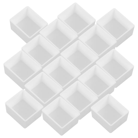 MERRYHAPY 50pcs White Plastic Half Pans for Watercolor Paints 1.7x1.5in Portable Palette Accessories