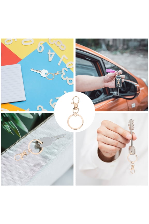 50 Pieces Flat Zinc Alloy Keychains for Crafting, Projects, Handmade Accessories, and Key