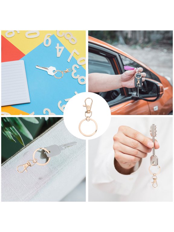 50-Pack Flat Zinc Alloy Keychains for Crafting, Projects, Handmade Accessories, and Key Holders