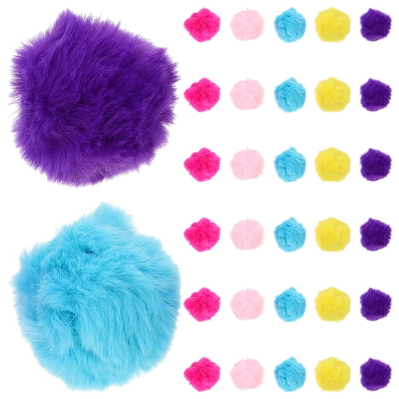 MERRYHAPPY 50pcs Soft Pom Pom Assorted Colors Craft Supplies for Kids and Adults