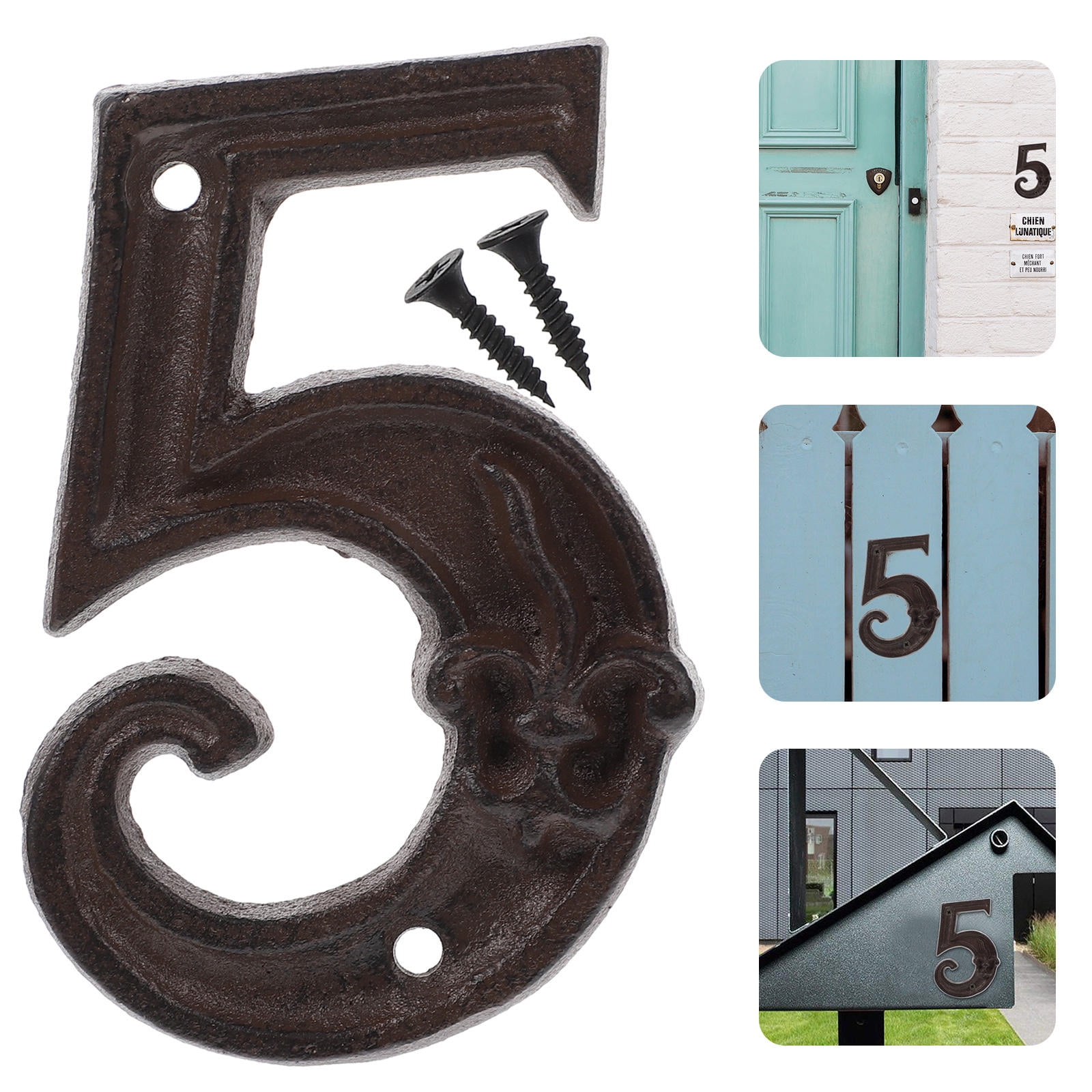 Rustic Door Numbers MERRYHAPY 5Pack Retro Design Hammered Look Door Numbers for Homeowners ...