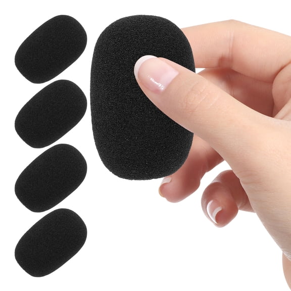 MERRYHAPY 5-Pack Black Sponge Microphone Covers Breathable Protective Caps for Gooseneck Mic Accessories