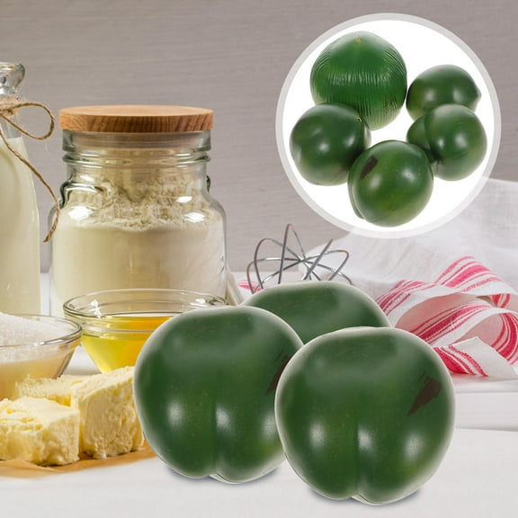 MERRYHAPY 5Pcs Green Plastic Artificial Coconuts for Hawaiian Party Decorations