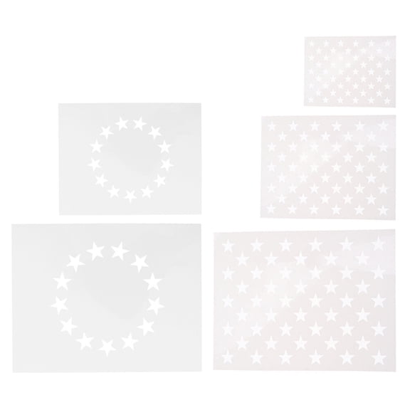 MERRYHAPY 5-Piece Star Stencil Set for Painting on Wood Fabric Paper with Independence Day Theme