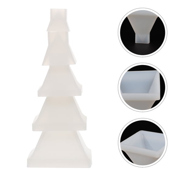 MERRYHAPY 5-Pack White Silicone Pyramid Molds, Flexible Tear Resistant Crafting, Baking, and Resin Casting Tools
