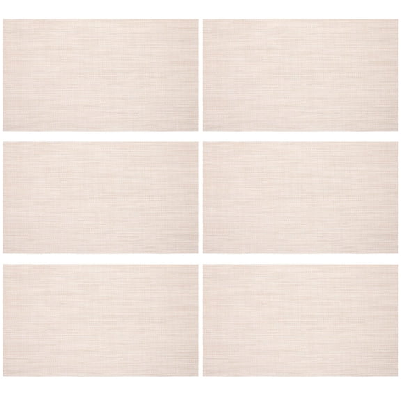 MERRYHAPY 6-Pack Beige PVC Table Placemats Non- Dining Kitchen Mats Protector Set