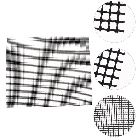 MERRYHAPY 6Pcs Black Nonstick Bbq Pad with Ptfe Coated Mesh Fabric for Easy Cleaning and Reusable Use