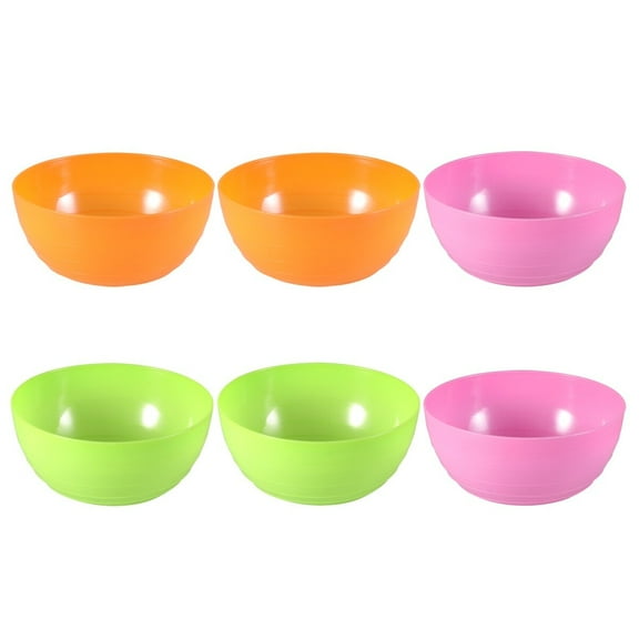 MERRYHAPY 6-Pack Lightweight Plastic Snack Bowls for Parties, Poolside, Outdoor & Indoor Use, and Reusable