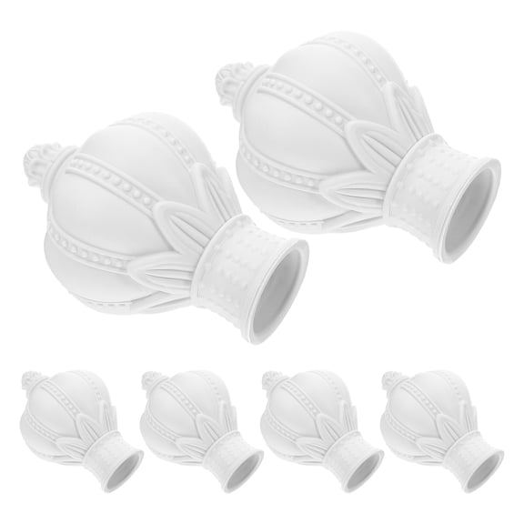 MERRYHAPY 6 Pcs Decorative Curtain Rod End Caps, Plastic Finial Plugs for 30-32mm Drapery Rods, Window Hardware Accessories