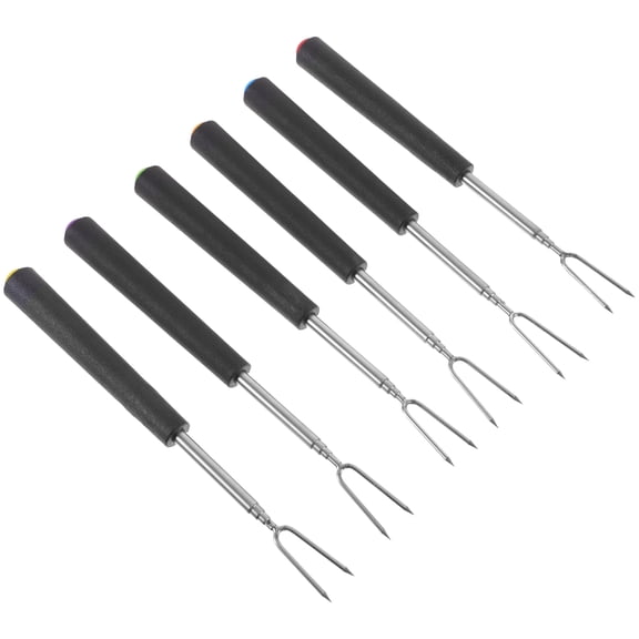 MERRYHAPY 6-Piece Stainless Steel U-Shaped BBQ Forks Set for Grilling and Barbecue Cooking