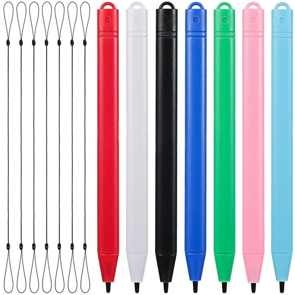 Gadpiparty 7-Pack Universal Stylus Pens with Lanyards for Touchscreens, LCD Writing Tablets, Drawing Boards, and Doodle Pads