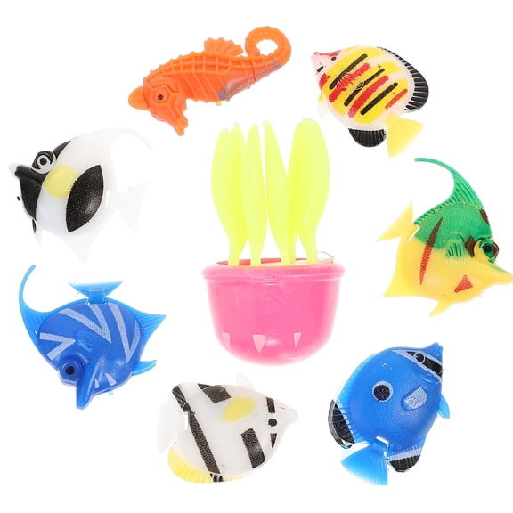 MERRYHAPY 8Pcs Moving Fish Ornament Plastic Micro Landscape Decor for Aquarium and Desktop
