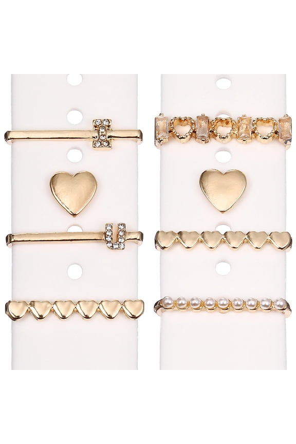 8Pcs Golden Metal Watch Band Charms for Elegant Watch Accessories Various Occasions