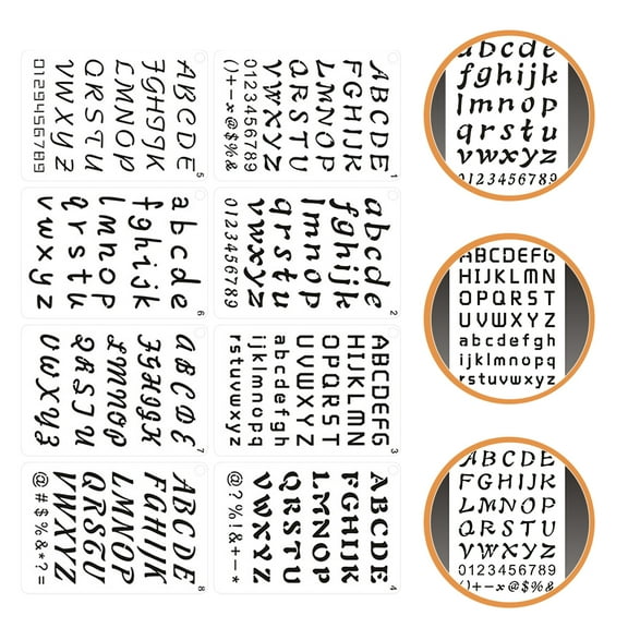 MERRYHAPY 8-Piece Large Letter Stencils for Painting on Multiple , Assorted Colors, and Reusable