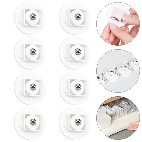MERRYHAPY White Self-Adhesive Caster Wheels for Furniture, Smooth Rolling and Easy Installation