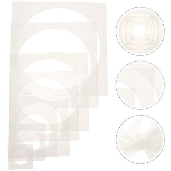 MERRYHAPY 8Pcs Shape Stencil Drawing for Diy Crafts and Wall Art in White with Round Design