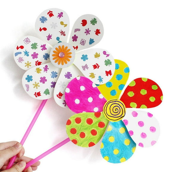 MERRYHAPY White Paper Pinwheels for Kids, Handheld Windmills, Toys