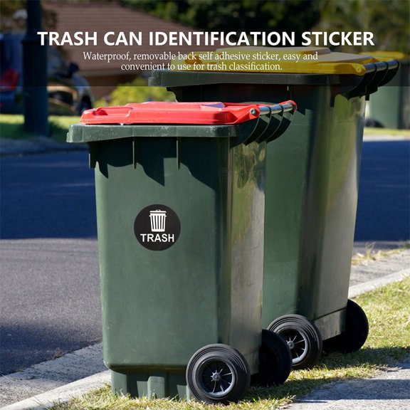 MERRYHAPY 8pcs PVC Trash Classification Decals Assorted Color Recycling Stickers for Home and Office Use