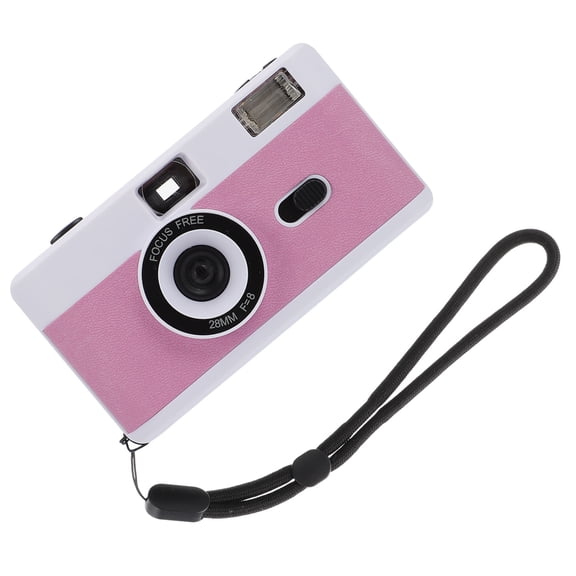 MERRYHAPY ABS Film Camera, White, Reusable, Built-in Flash, Retro for Home, 1Pc