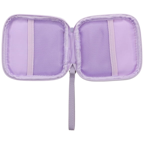 MERRYHAPY Cable Carrying Case, Purple PU, Digital Pouch, Headphones Protection
