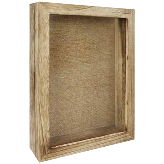 MERRYHAPY Natural Wood Display Box with Beige Frame for Pressed Flower Showcases and Decorative Displays